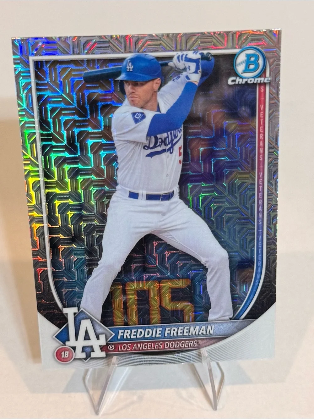 2025 Topps Bowman Chrome Refractor # 5 Freddie Freeman . LA Dodgers -1B